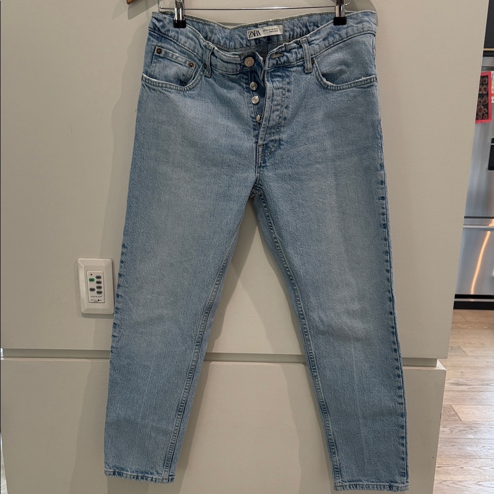 Zara Sky Blue Denim Pants